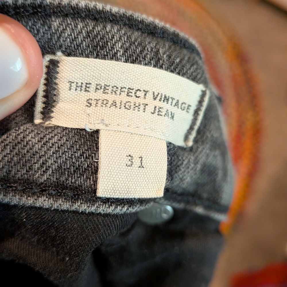 High-Rise Faded Black Women's Jeans - Perfect Vintage Straight Leg - Picture 5 of 8
